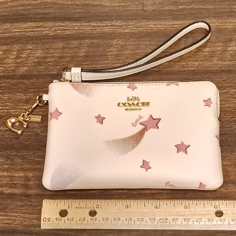 Like New COACH Shooting Stars Logo Zip Wristlet